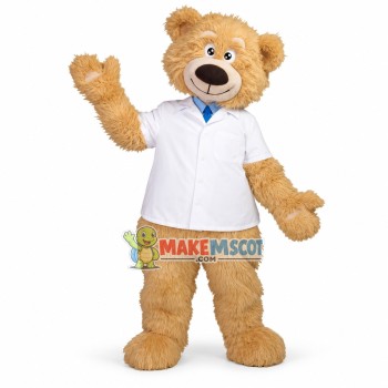 Cuddly Doctor beige Teddy Bear Mascot Costume Cuddly Doctor beige Teddy Bear Mascot Costume