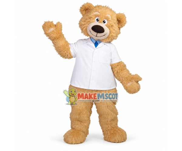 Cuddly Doctor beige Teddy Bear Mascot Costume Cuddly Doctor beige Teddy Bear Mascot Costume