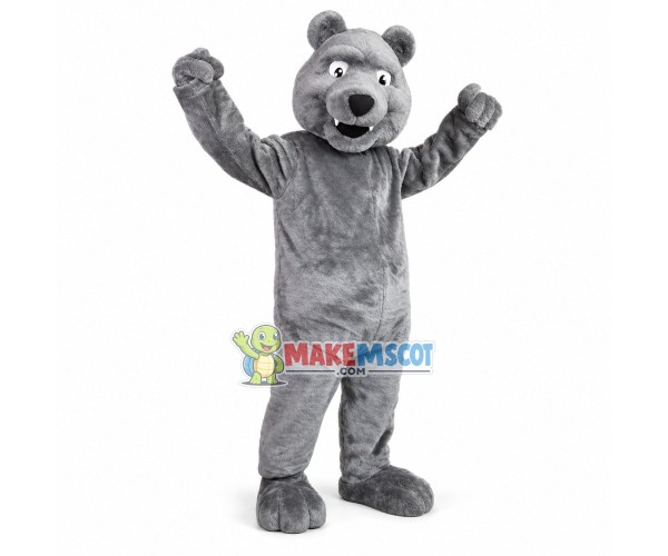 Friendly Grey Bear Mascot Costume Friendly Grey Bear Mascot Costume