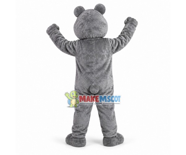Friendly Grey Bear Mascot Costume Friendly Grey Bear Mascot Costume