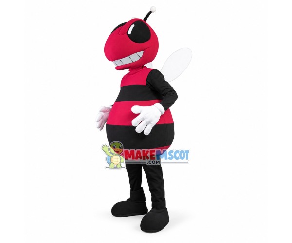 Fierce Red Bee Mascot Adult Costume Fierce Red Bee Mascot Adult Costume