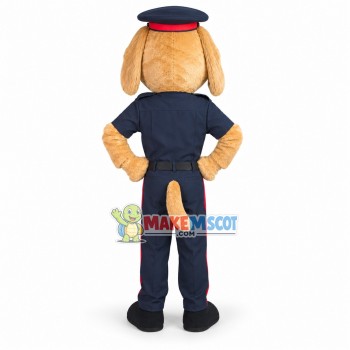 Lovely Regional Police Beige Dog Mascot Costume Lovely Regional Police Beige Dog Mascot Costume