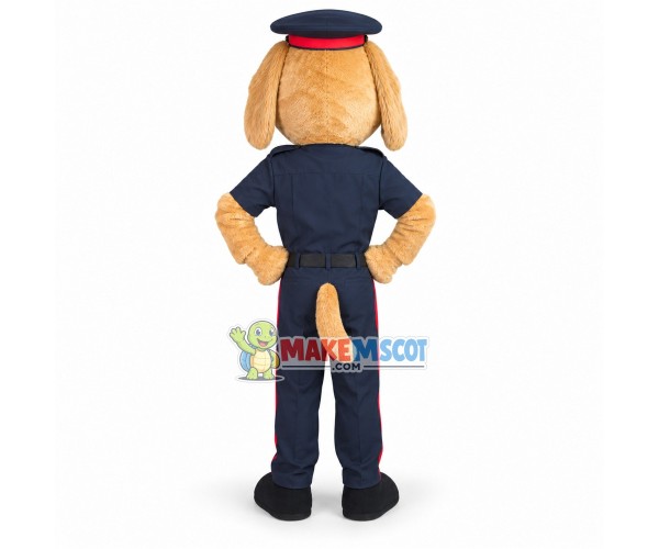 Lovely Regional Police Beige Dog Mascot Costume Lovely Regional Police Beige Dog Mascot Costume