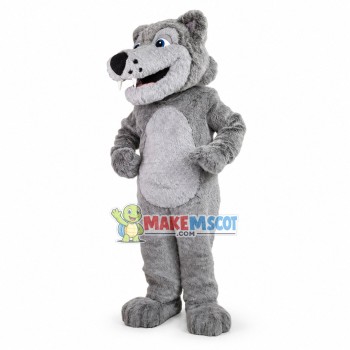 Howling Grey Wolf Mascot Costume 