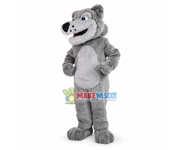Howling Grey Wolf Mascot Costume Howling Grey Wolf Mascot Costume