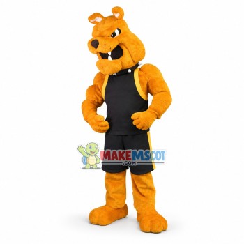 University Power Fierce Yellow Bulldog Mascot Costume University Power Fierce Yellow Bulldog Mascot Costume