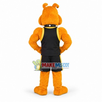 University Power Fierce Yellow Bulldog Mascot Costume 