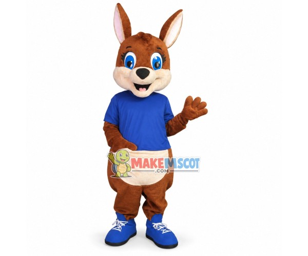 Lovely Brown Kangaroo Mascot Adult Costume Lovely Brown Kangaroo Mascot Adult Costume