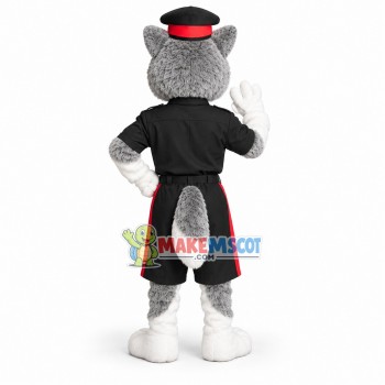 Lovely Police Grey Husky Mascot Costume Lovely Police Grey Husky Mascot Costume
