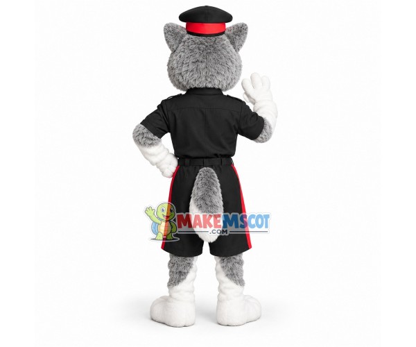 Lovely Police Grey Husky Mascot Costume Lovely Police Grey Husky Mascot Costume