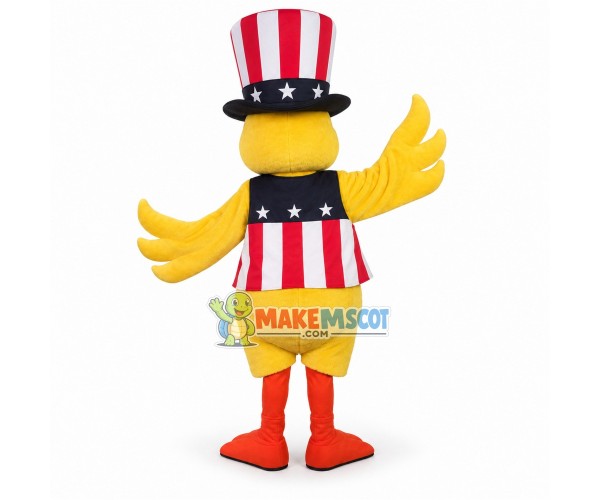 Cute American Uncle Sam Yellow Duck Mascot Costume Cute American Uncle Sam Yellow Duck Mascot Costume