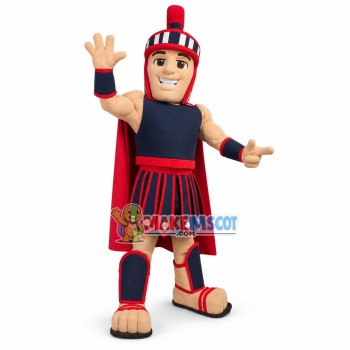 Blue & Red Spartan Warrior Mascot Costume Blue & Red Spartan Warrior Mascot Costume
