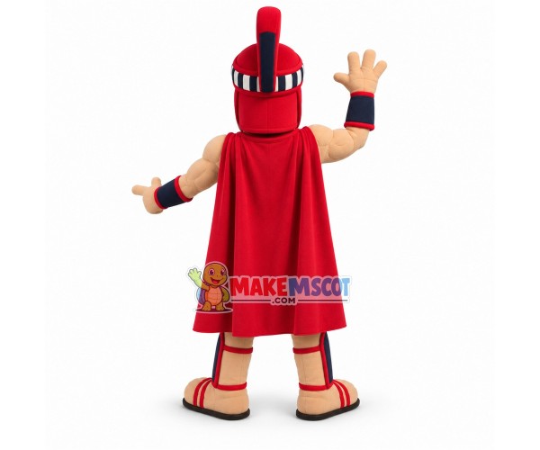 Blue & Red Spartan Warrior Mascot Costume Blue & Red Spartan Warrior Mascot Costume