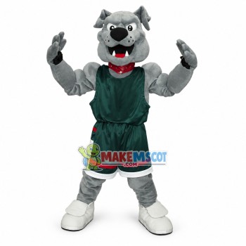 Lovely Power Gray Bulldog Sports Mascot Costume 