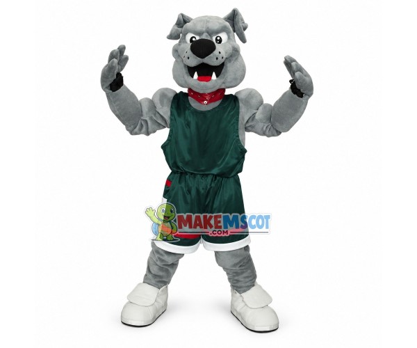 Lovely Power Gray Bulldog Sports Mascot Costume Lovely Power Gray Bulldog Sports Mascot Costume