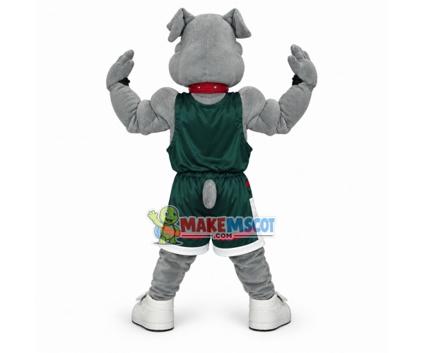 Lovely Power Gray Bulldog Sports Mascot Costume Lovely Power Gray Bulldog Sports Mascot Costume