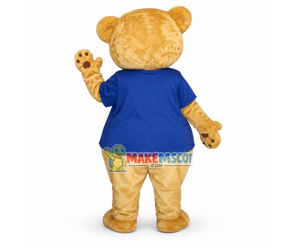 Beige Teddy Bear Mascot Adult Costume 