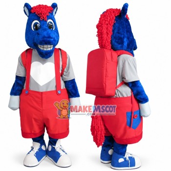 Kid Blue Pony Mascot Costume 