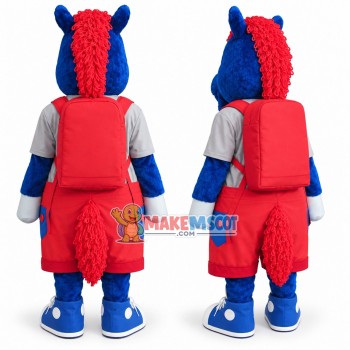 Kid Blue Pony Mascot Costume Kid Blue Pony Mascot Costume