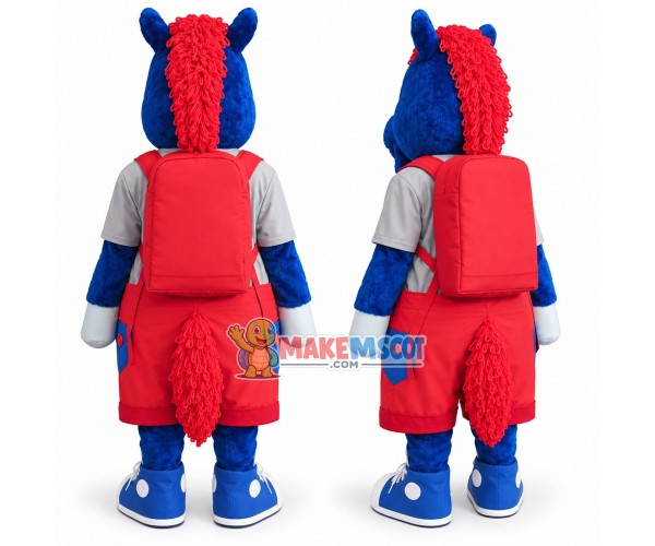 Kid Blue Pony Mascot Costume Kid Blue Pony Mascot Costume