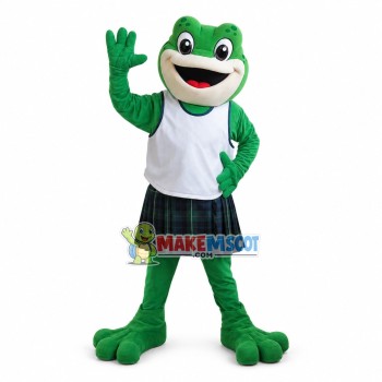 Happy Green Frog School Mascot Costume	
