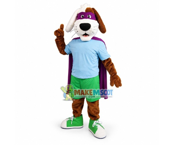 Lovely Superhero Max the Dog Mascot Costume Lovely Superhero Max the Dog Mascot Costume