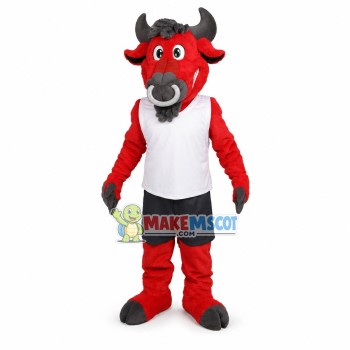 Red Bull School Mascot Costume	