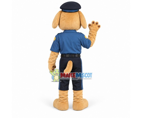 Adorable Police Yellow Labrador Mascot Costume	