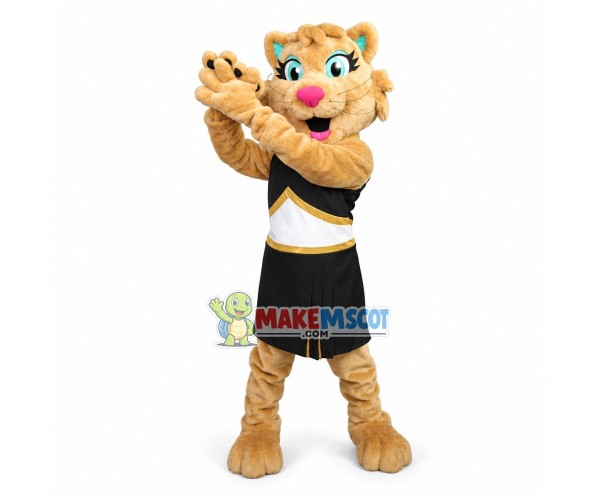 Lovely Cheerleader Light Brown Kitty Mascot Costume Lovely Cheerleader Light Brown Kitty Mascot Costume