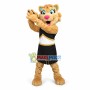 Lovely Cheerleader Light Brown Kitty Mascot Costume	