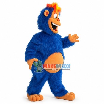 Blue Gorilla Mascot Costume	