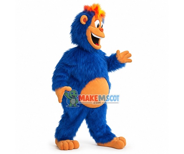 Blue Gorilla Mascot Costume	