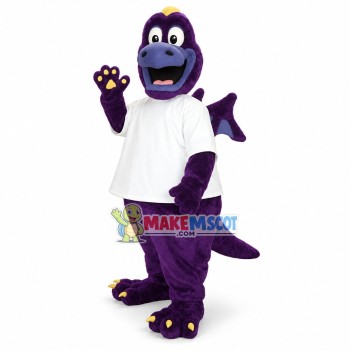 Happy Purple Dragon Mascot Costume Happy Purple Dragon Mascot Costume