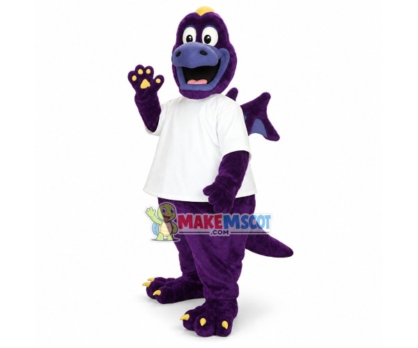 Happy Purple Dragon Mascot Costume Happy Purple Dragon Mascot Costume