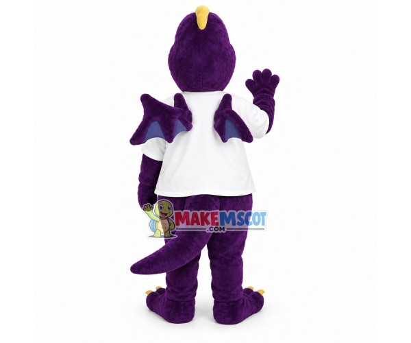 Happy Purple Dragon Mascot Costume Happy Purple Dragon Mascot Costume