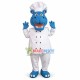 Happy Chef Blue Hippo Mascot Costume Happy Chef Blue Hippo Mascot Costume