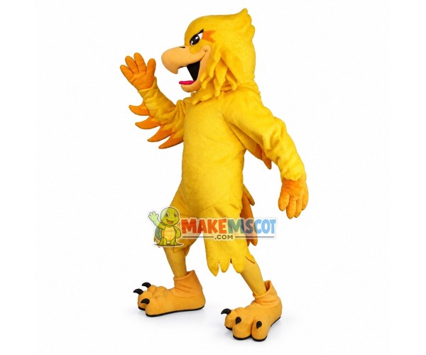 Screaming Golden Phoenix Mascot Costume 