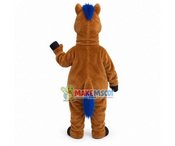 Brown Horse With Blue Mane Mascot Costume Brown Horse With Blue Mane Mascot Costume