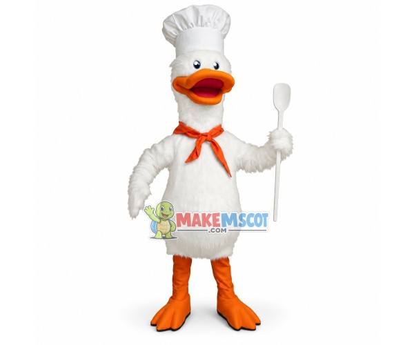 Chef White Duck Mascot Costume Chef White Duck Mascot Costume