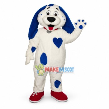Lovely Blue Spotted Dog Mascot Costume 