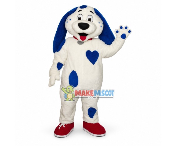 Lovely Blue Spotted Dog Mascot Costume 