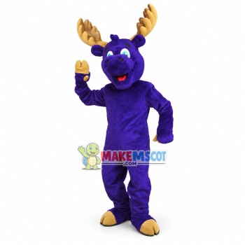 Lovely Purple Moose Mascot Costume 