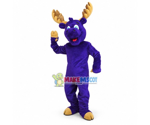 Lovely Purple Moose Mascot Costume Lovely Purple Moose Mascot Costume