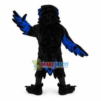 Fierce Black & Blue Raven Mascot Costume Fierce Black & Blue Raven Mascot Costume
