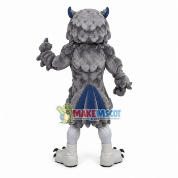 Screaming Power Grey Owl Mascot Costume Screaming Power Grey Owl Mascot Costume
