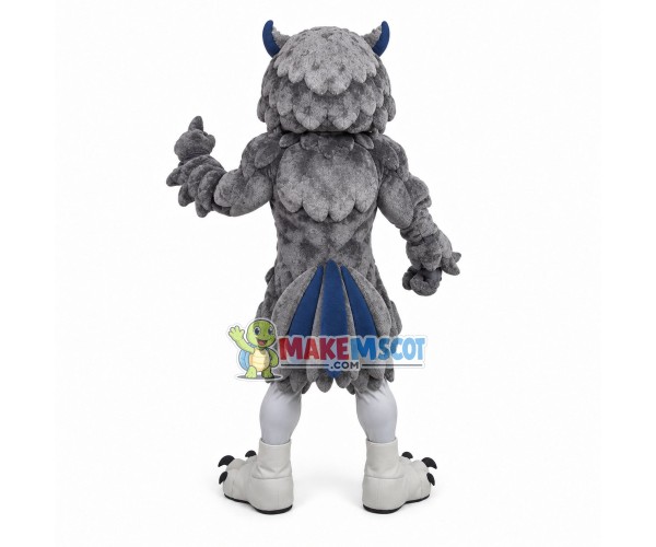 Screaming Power Grey Owl Mascot Costume Screaming Power Grey Owl Mascot Costume