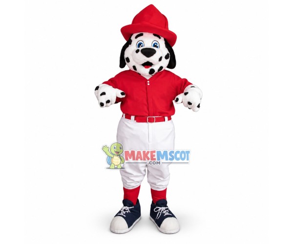 Lovely Baseball Dalmatian Dog Mascot Costume 