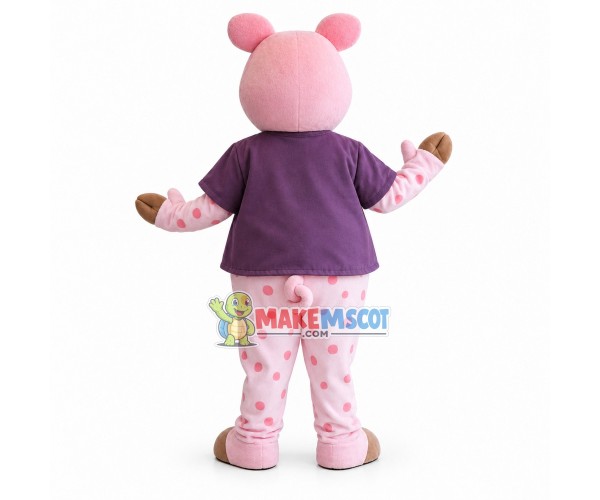 Pink Spotted Pig Mascot Costume Pink Spotted Pig Mascot Costume