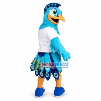 University Blue Peacock Mascot Costume	