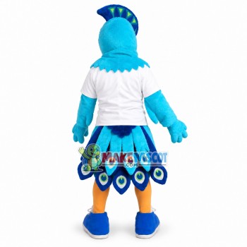 University Blue Peacock Mascot Costume University Blue Peacock Mascot Costume